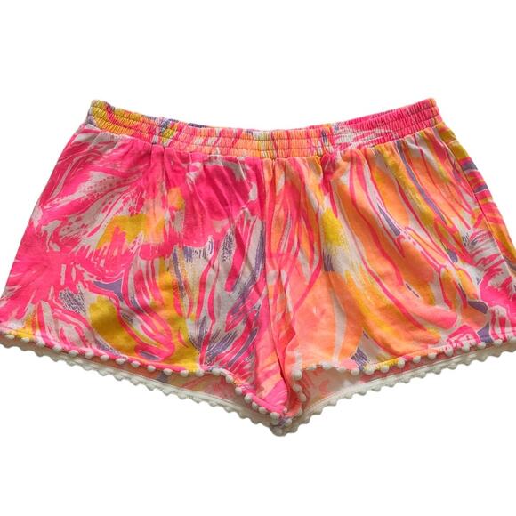 Lilly Pulitzer Girls Pom Pom Trim Shorts Size Large 8-10y - Picture 1 of 4